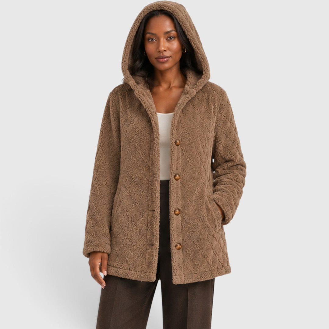 Jane | Cozy Hooded Teddy Fleece Cardigan