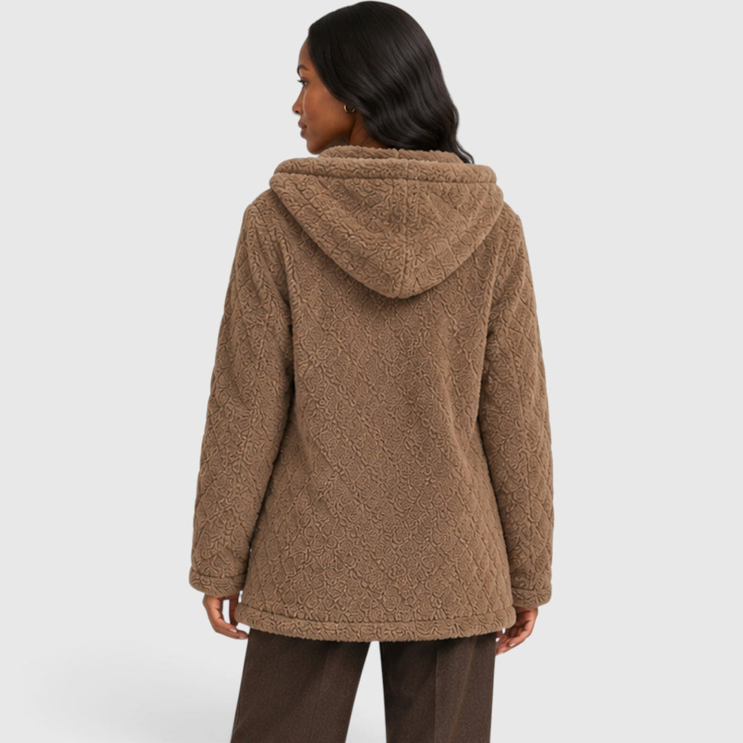 Jane | Cozy Hooded Teddy Fleece Cardigan