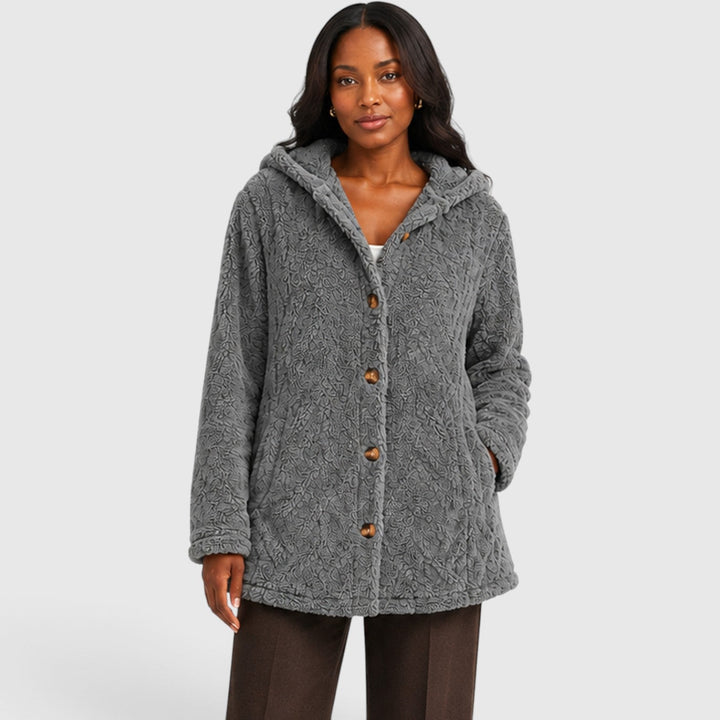 Jane | Cozy Hooded Teddy Fleece Cardigan