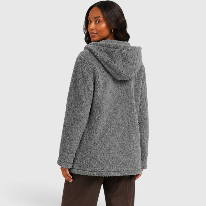 Jane | Cozy Hooded Teddy Fleece Cardigan