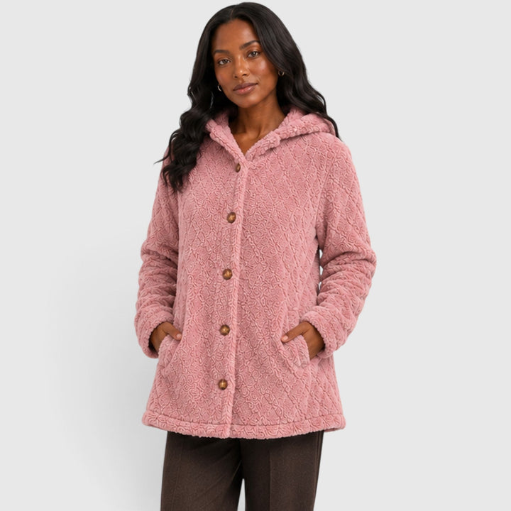 Jane | Cozy Hooded Teddy Fleece Cardigan