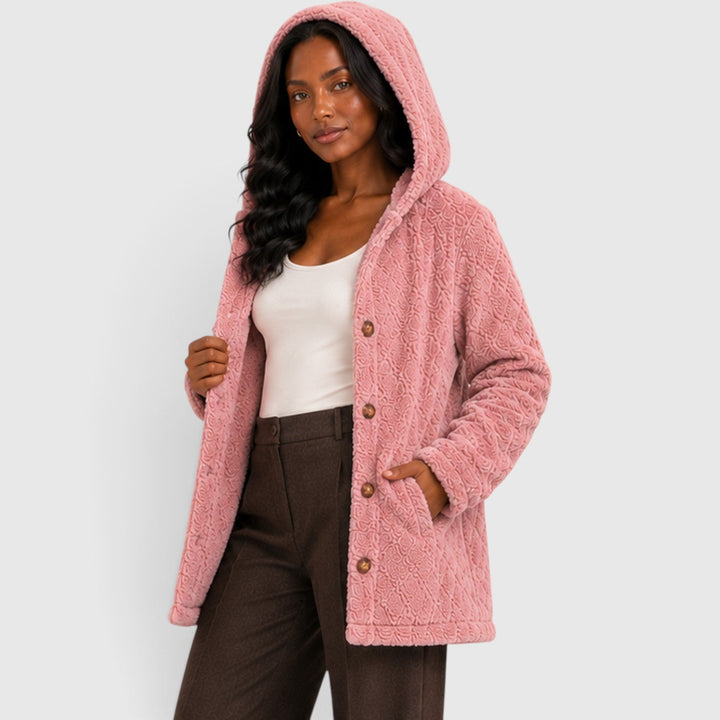 Jane | Cozy Hooded Teddy Fleece Cardigan