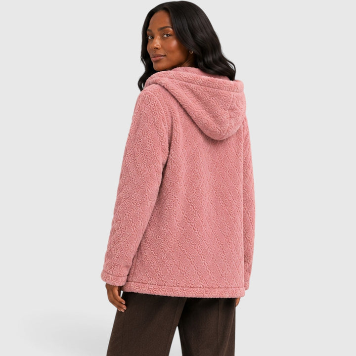 Jane | Cozy Hooded Teddy Fleece Cardigan
