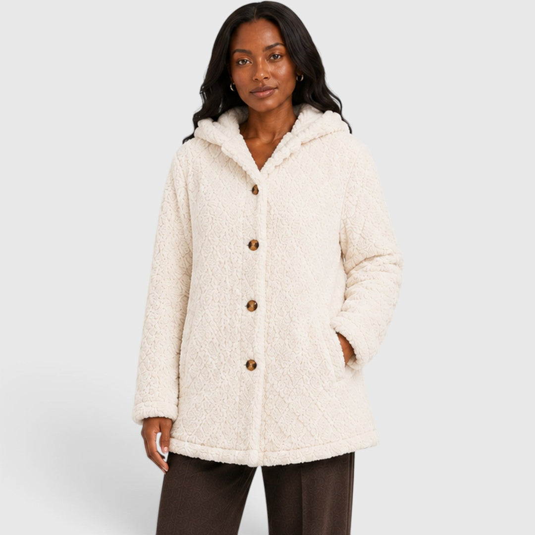 Jane | Cozy Hooded Teddy Fleece Cardigan