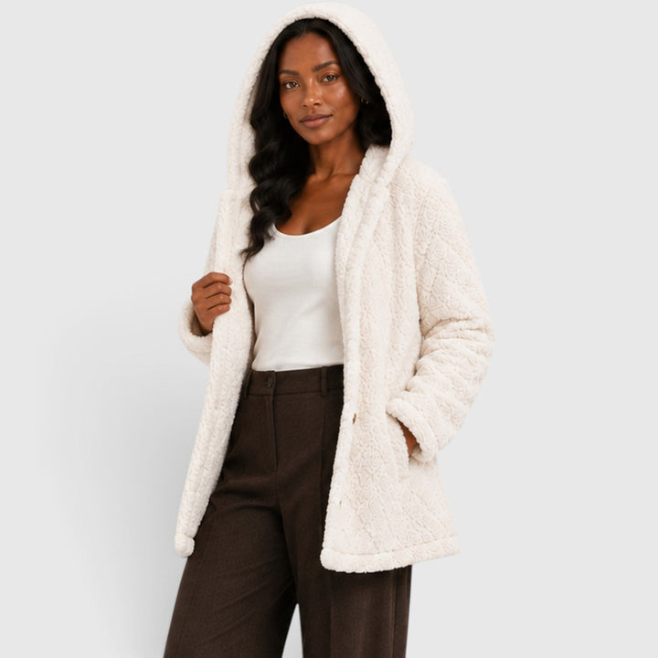 Jane | Cozy Hooded Teddy Fleece Cardigan