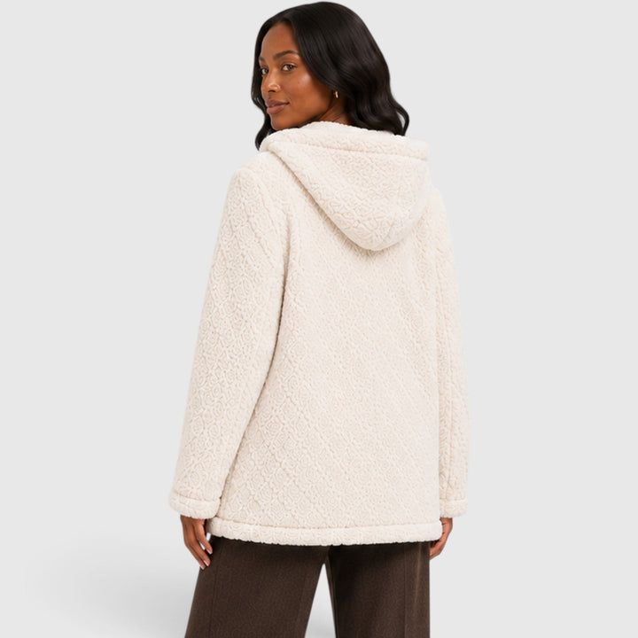 Jane | Cozy Hooded Teddy Fleece Cardigan