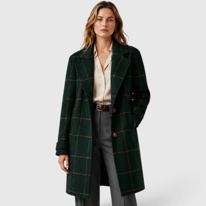 Amelia | Elegant Winter Coat Check Lapel