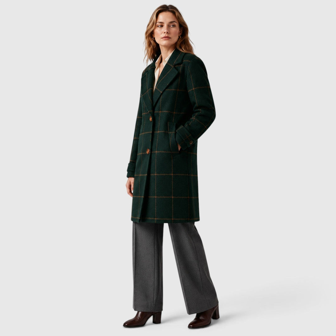 Amelia | Elegant Winter Coat Check Lapel
