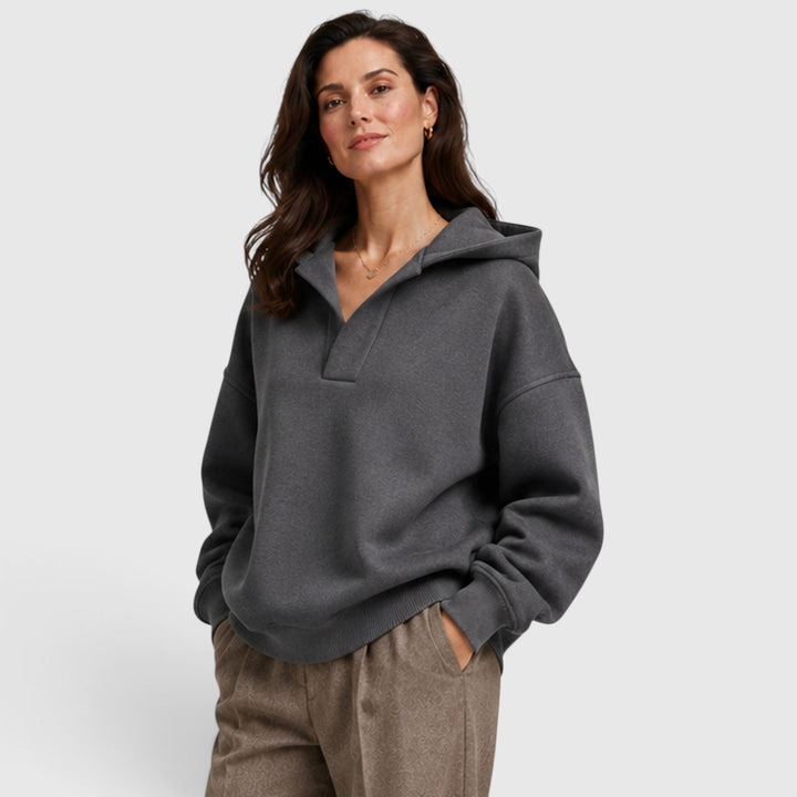 Iris | Relaxed Oversized Open Neck Hoodie