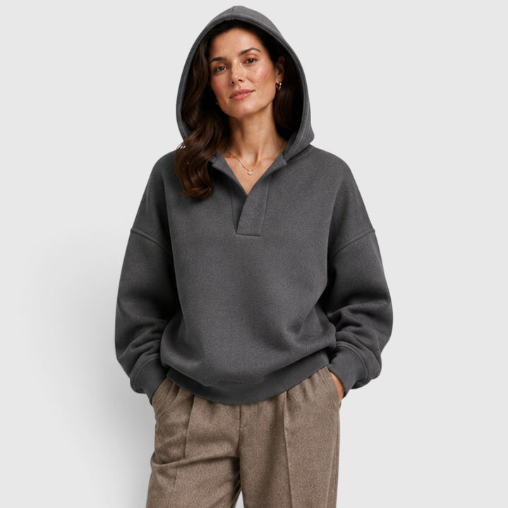 Iris | Relaxed Oversized Open Neck Hoodie