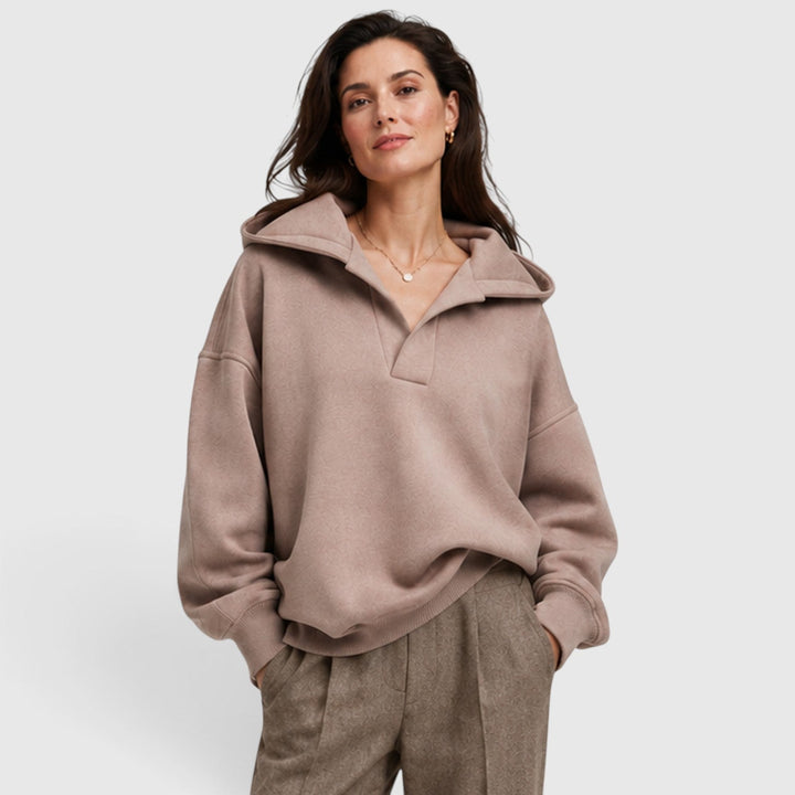 Iris | Relaxed Oversized Open Neck Hoodie