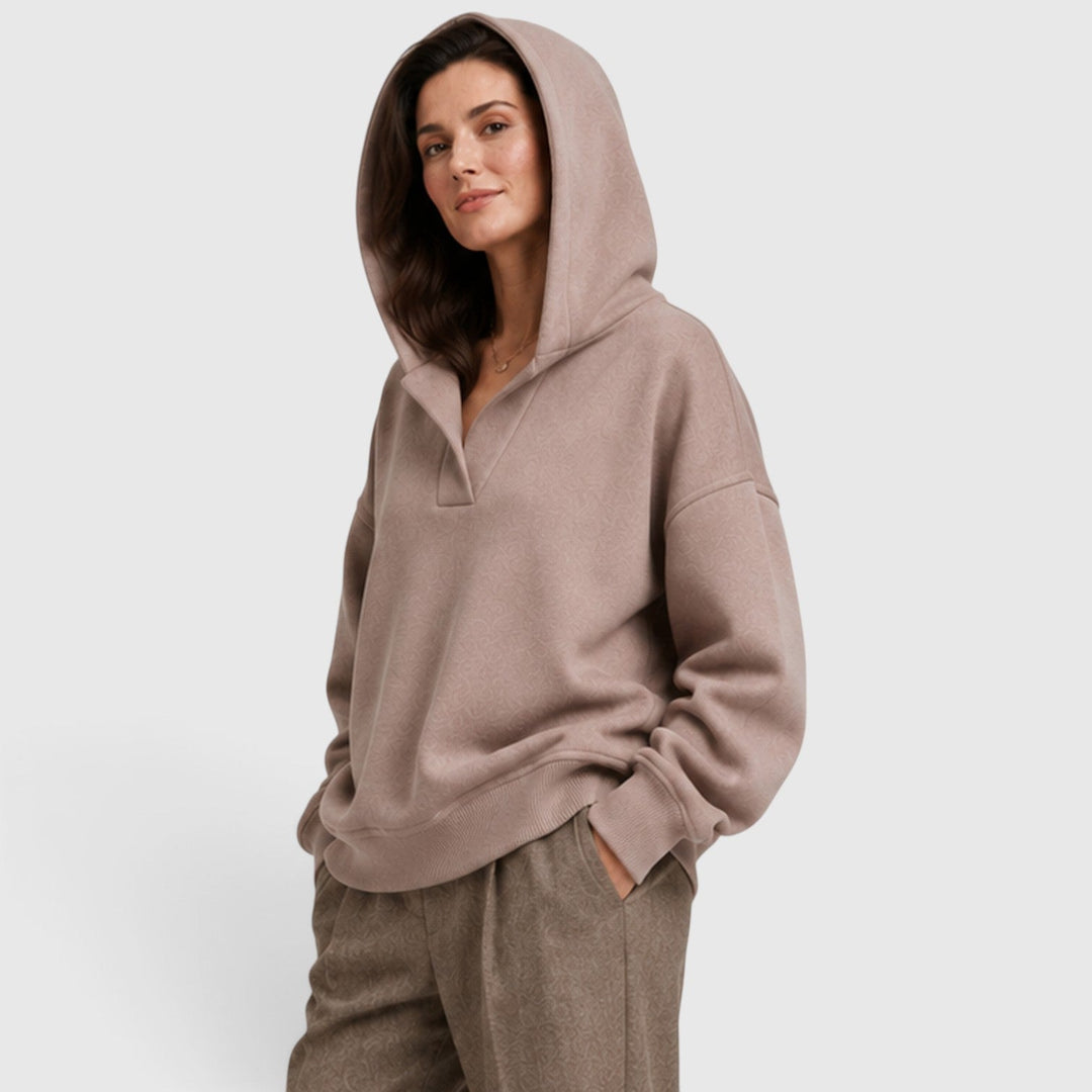 Iris | Relaxed Oversized Open Neck Hoodie