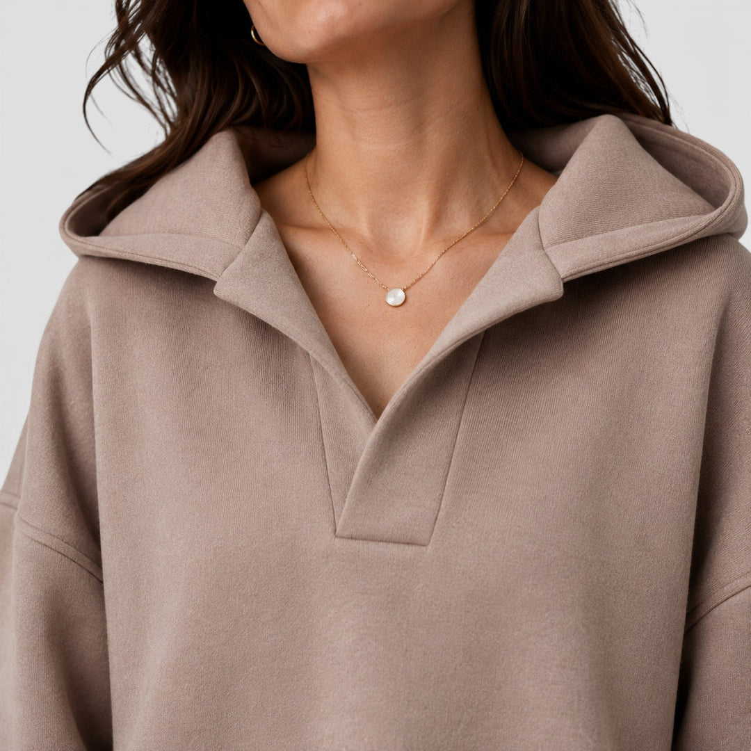 Iris | Relaxed Oversized Open Neck Hoodie