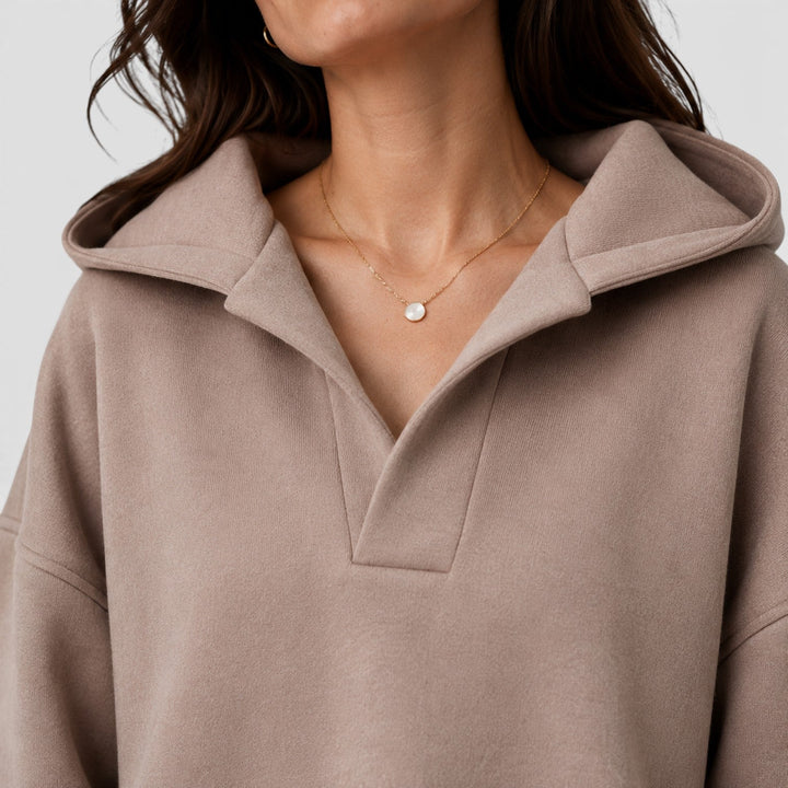 Iris | Relaxed Oversized Open Neck Hoodie