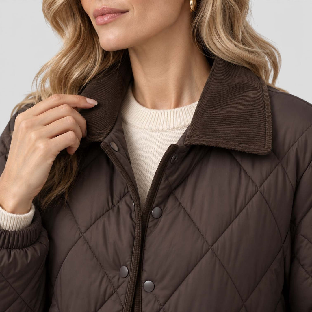Marianne | Practical Quilted Jacket Women Cropped Collar