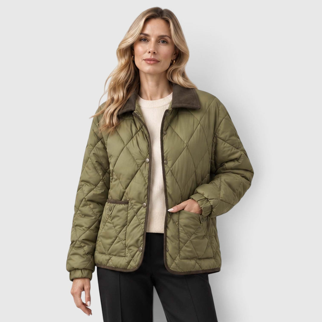 Marianne | Practical Quilted Jacket Women Cropped Collar