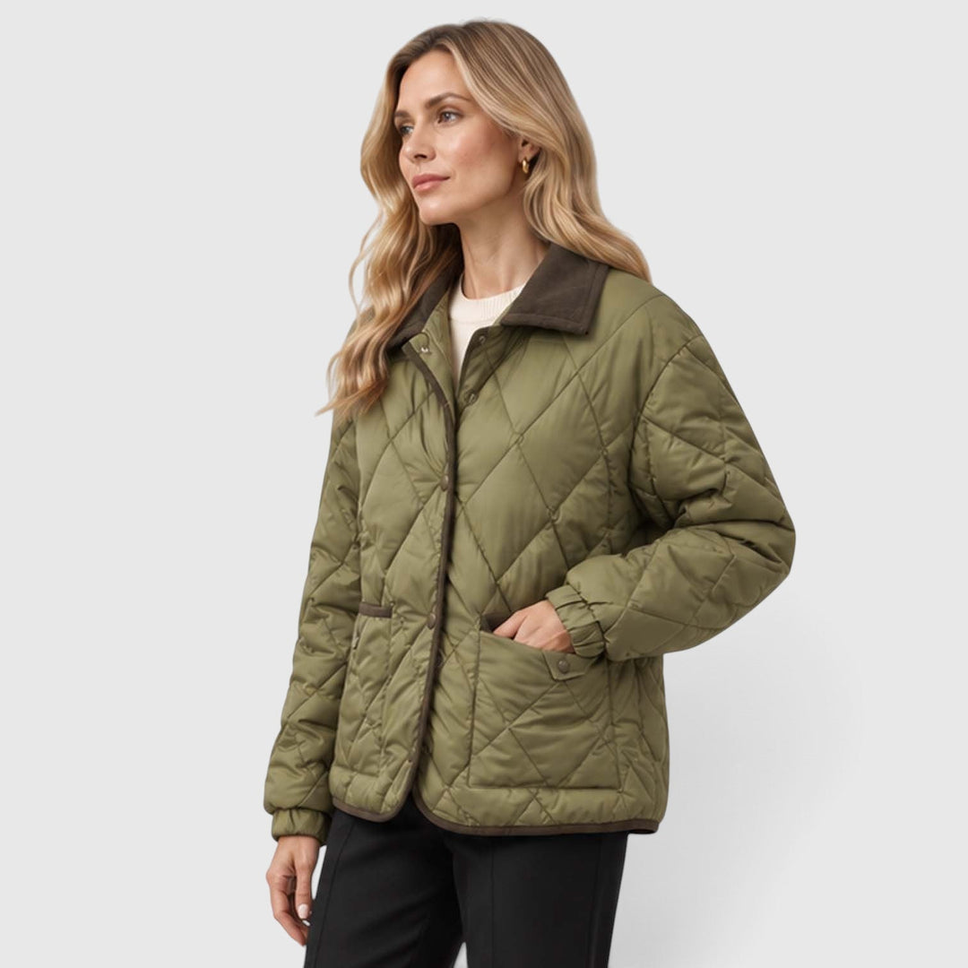 Marianne | Practical Quilted Jacket Women Cropped Collar