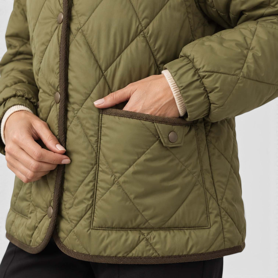 Marianne | Practical Quilted Jacket Women Cropped Collar