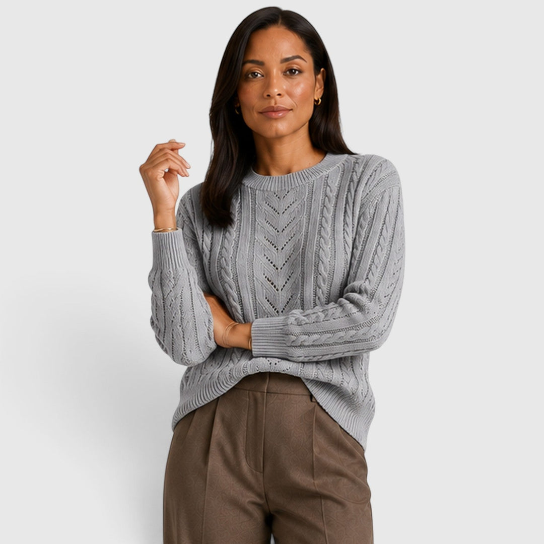 Faye | Cozy Cable Knit Crew Neck Jumper