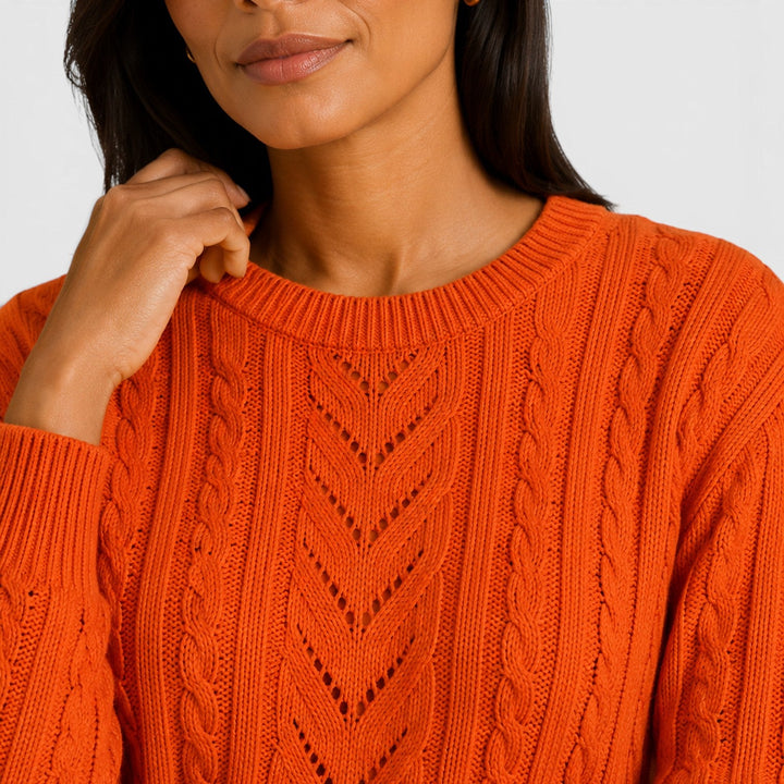Faye | Cozy Cable Knit Crew Neck Jumper