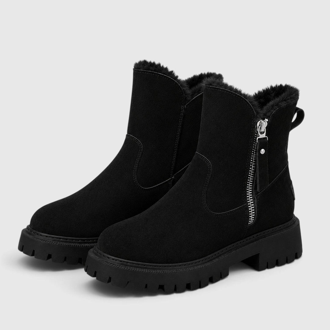 Deborah | Warm Suede Ankle Boots Chunky Sole