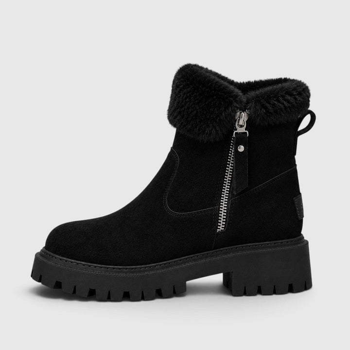 Deborah | Warm Suede Ankle Boots Chunky Sole