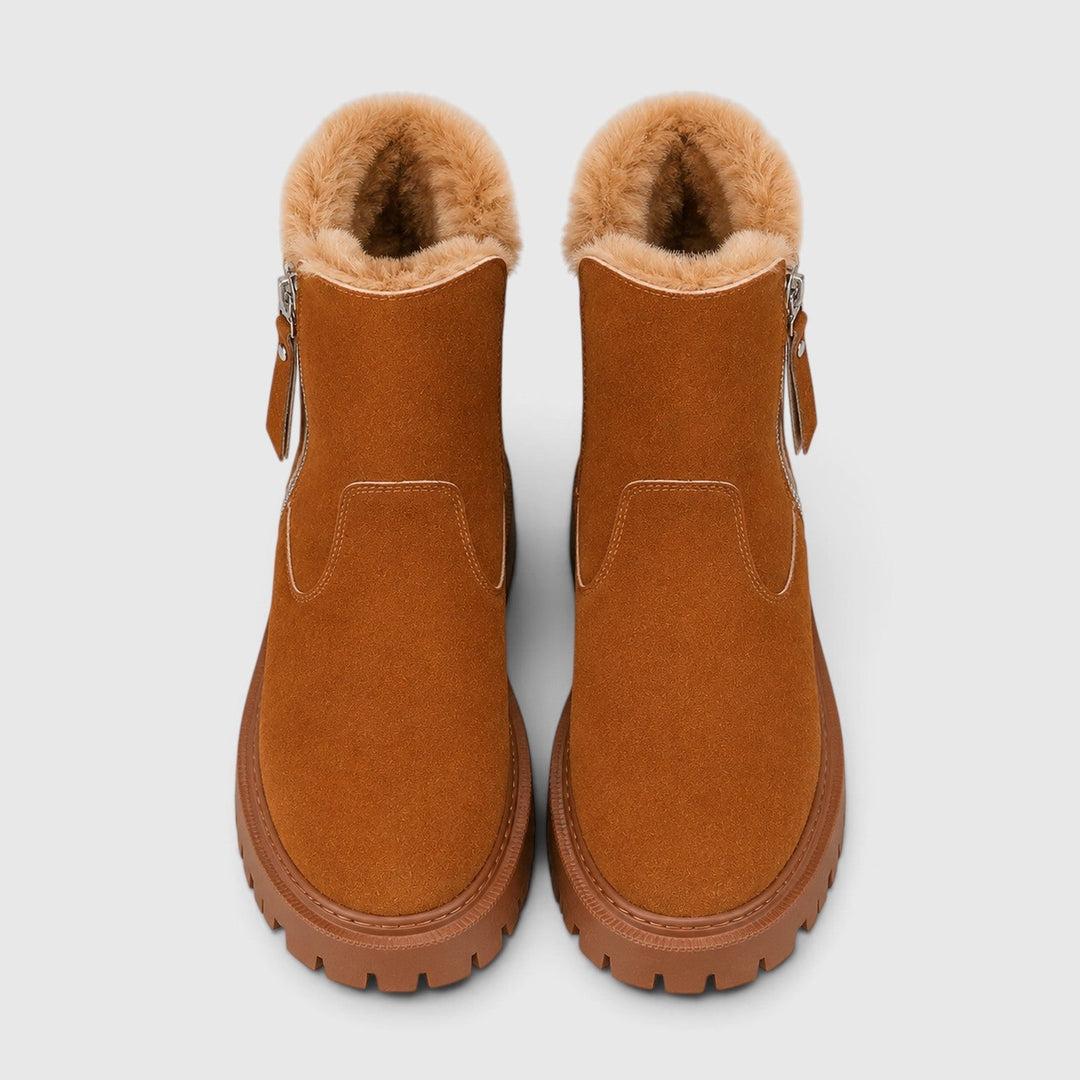 Deborah | Warm Suede Ankle Boots Chunky Sole