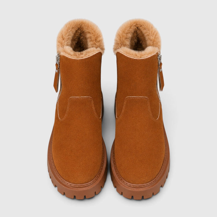 Deborah | Warm Suede Ankle Boots Chunky Sole