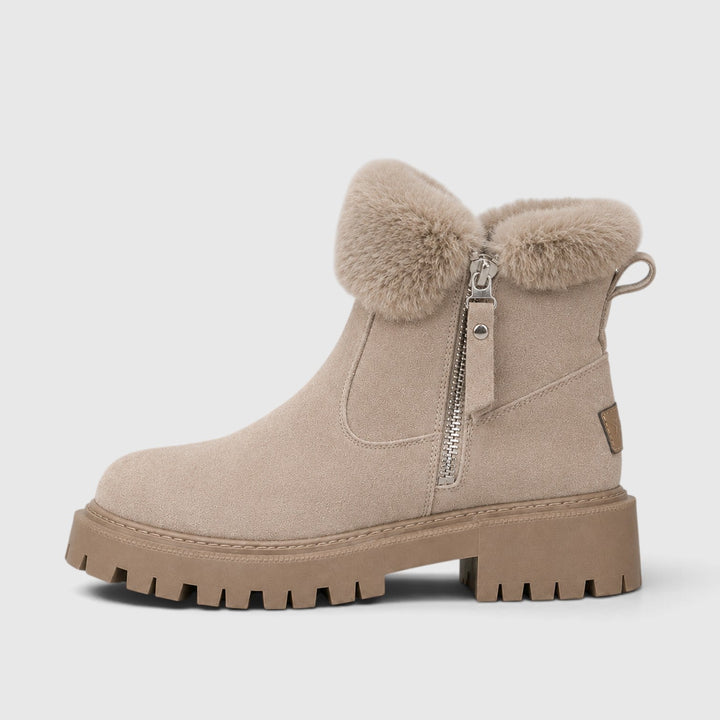 Deborah | Warm Suede Ankle Boots Chunky Sole