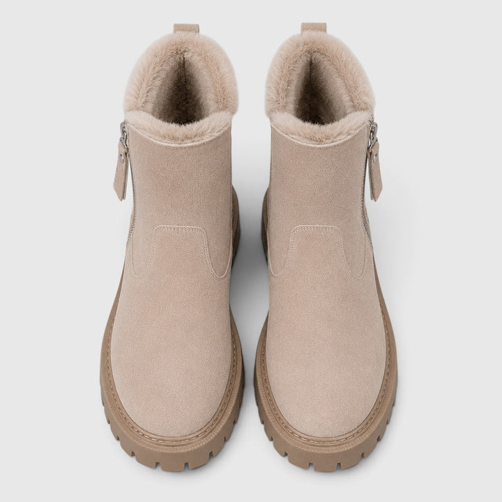 Deborah | Warm Suede Ankle Boots Chunky Sole