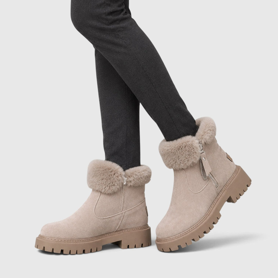 Deborah | Warm Suede Ankle Boots Chunky Sole