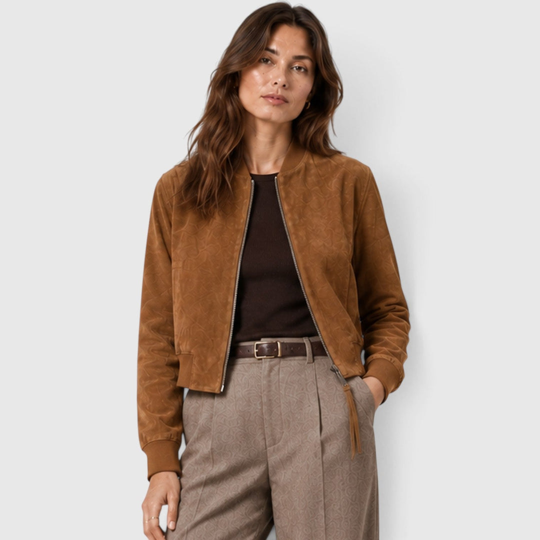 Mabel | Refined Suede Bomber Jacket