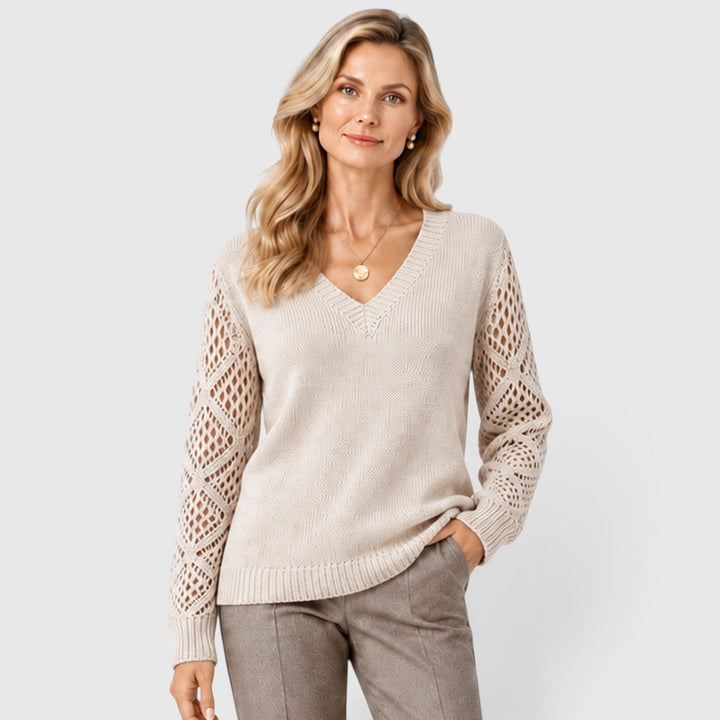 Bridget | Refined Openwork Sleeve Jumper