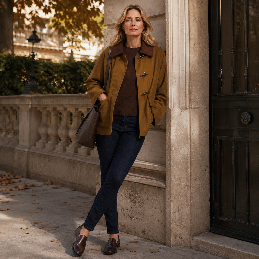 Imogen | Casual Canvas Barn Jacket Corduroy Collar
