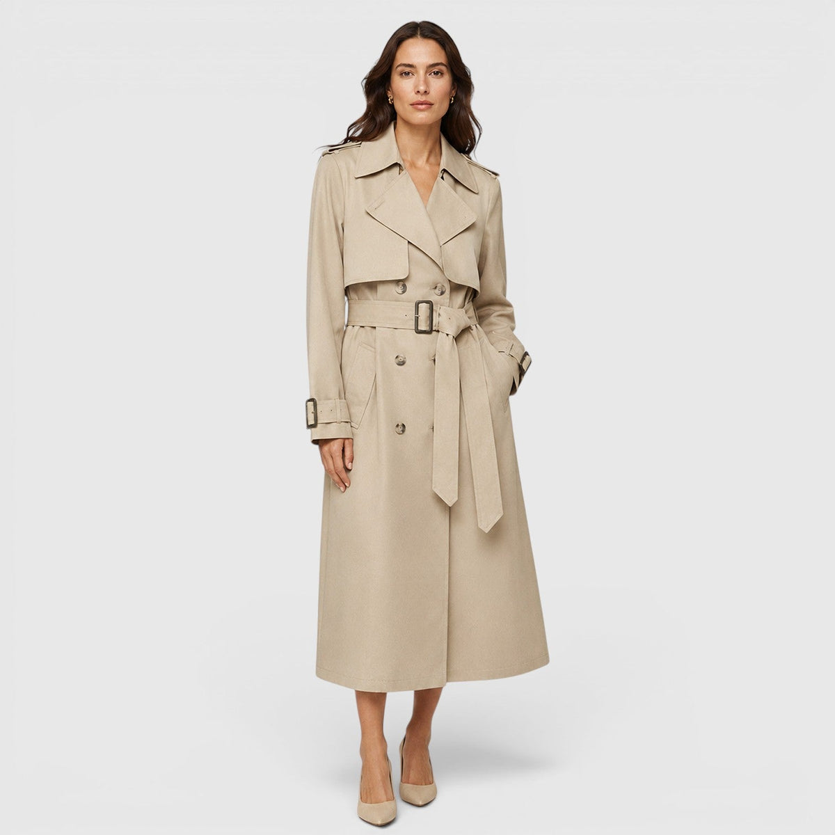 Georgina | Polished Belted Winter Trench Coat