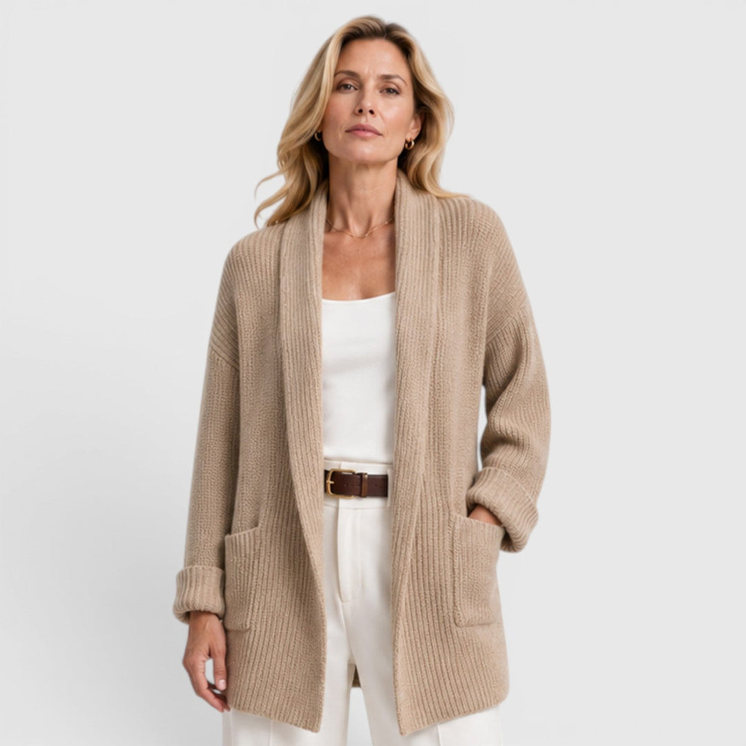 Josephine | Relaxed Ribbed Open Front Cardigan