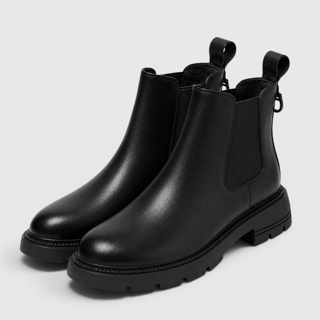 Genevieve | Rugged Leather Chelsea Boots Chunky Sole