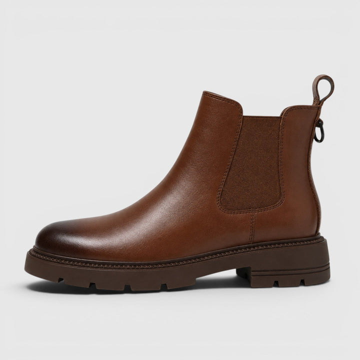 Genevieve | Rugged Leather Chelsea Boots Chunky Sole