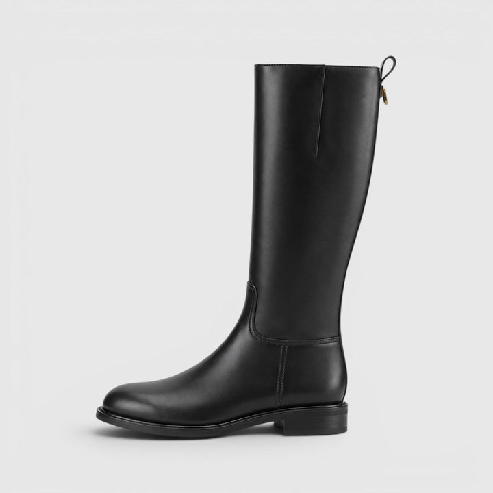 Romilly | Chic Leather Knee High Block Heel Boots