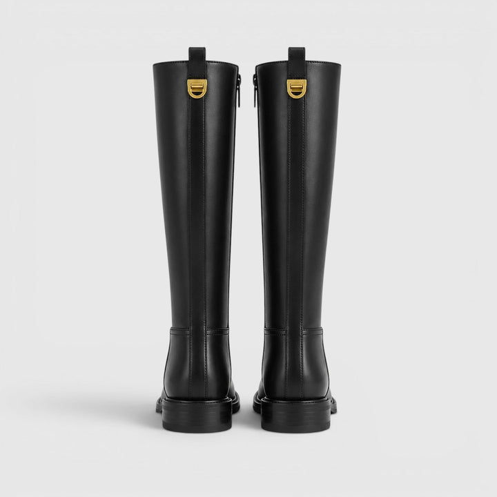 Romilly | Chic Leather Knee High Block Heel Boots