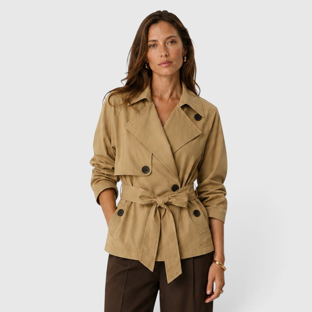 Susannah | Sleek Cropped Belted Trench Coat