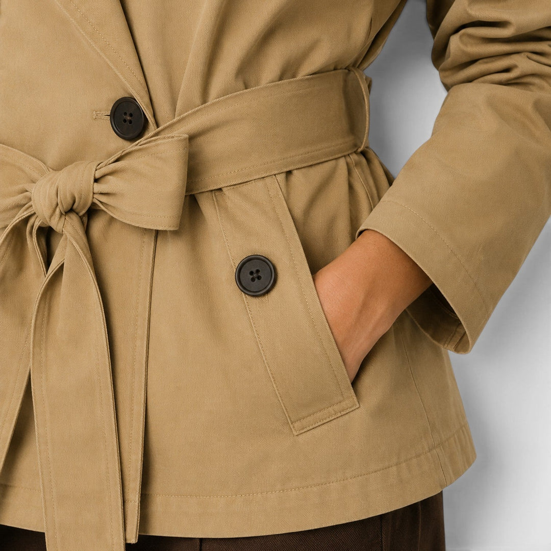 Susannah | Sleek Cropped Belted Trench Coat