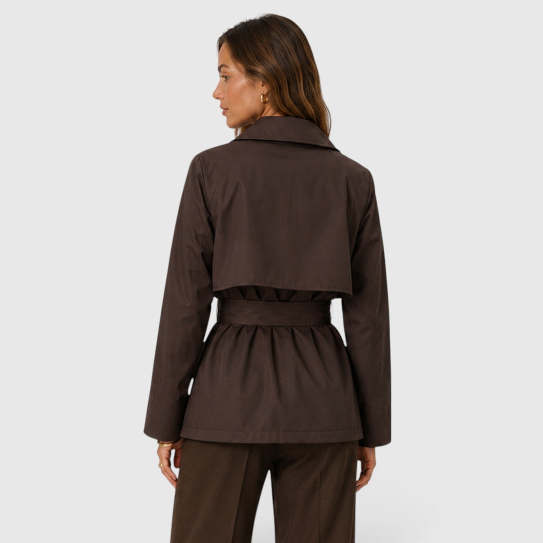 Susannah | Sleek Cropped Belted Trench Coat