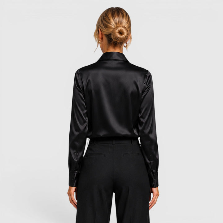 Dahlia | Elegant Satin Draped Blouse