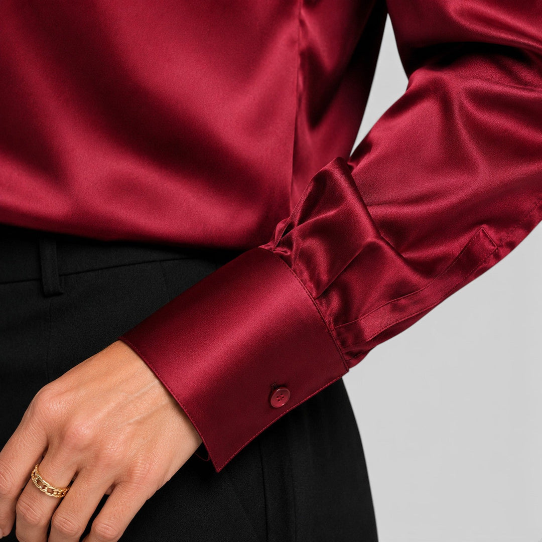 Dahlia | Elegant Satin Draped Blouse