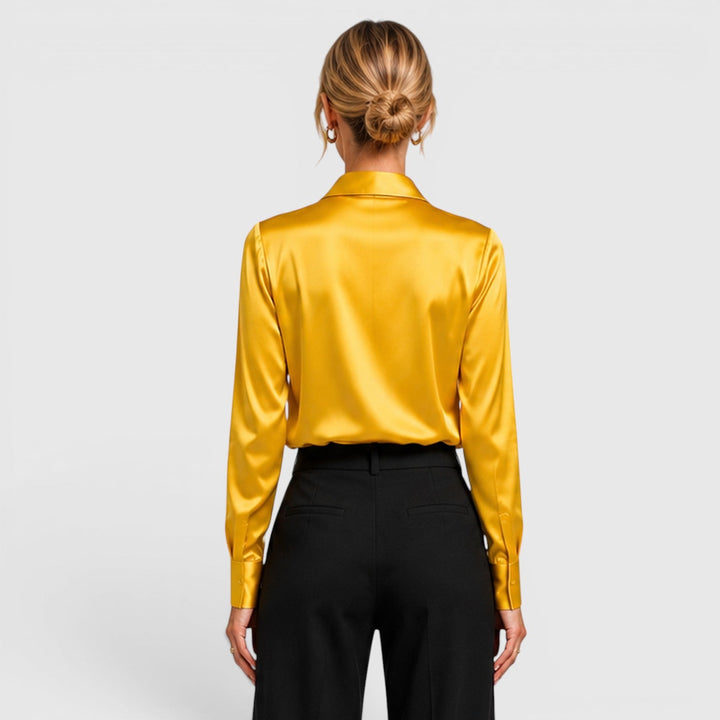 Dahlia | Elegant Satin Draped Blouse
