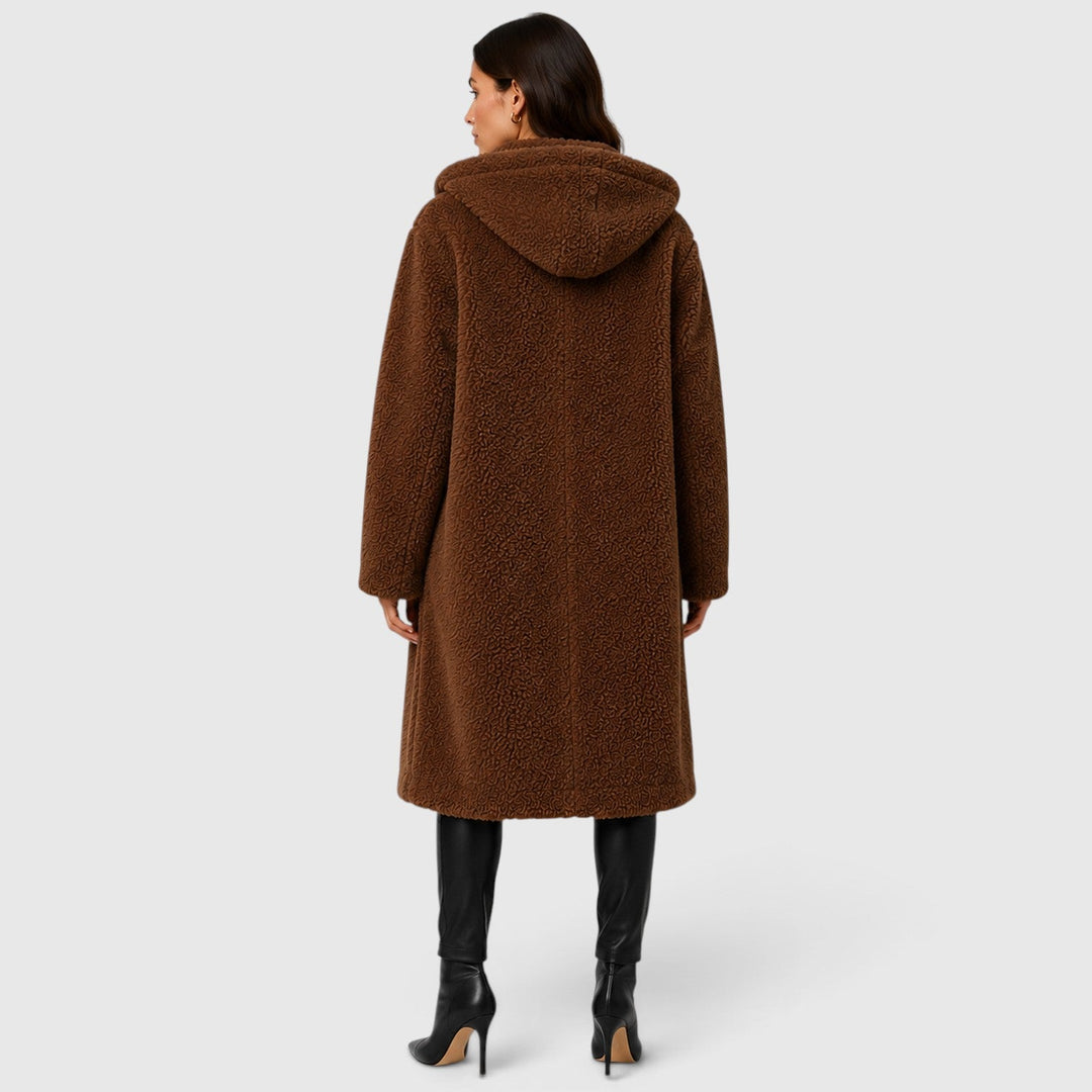 Gray | Cozy Longline Teddy Hooded Coat