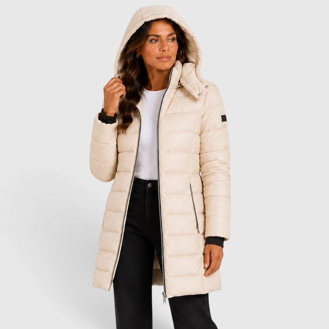 Rosalie | Elegant Long Fitted Puffer Coat