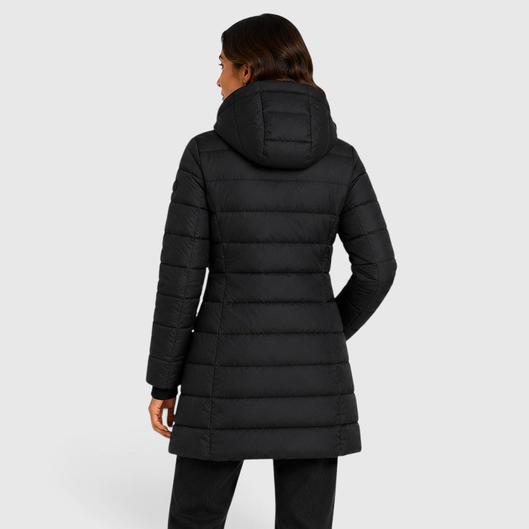 Rosalie | Elegant Long Fitted Puffer Coat