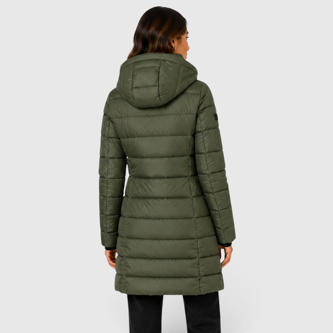 Rosalie | Elegant Long Fitted Puffer Coat
